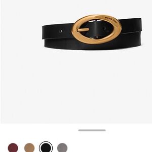 Michael Kors Black Belt with Gold Oval Buckle retro gold(B529006)